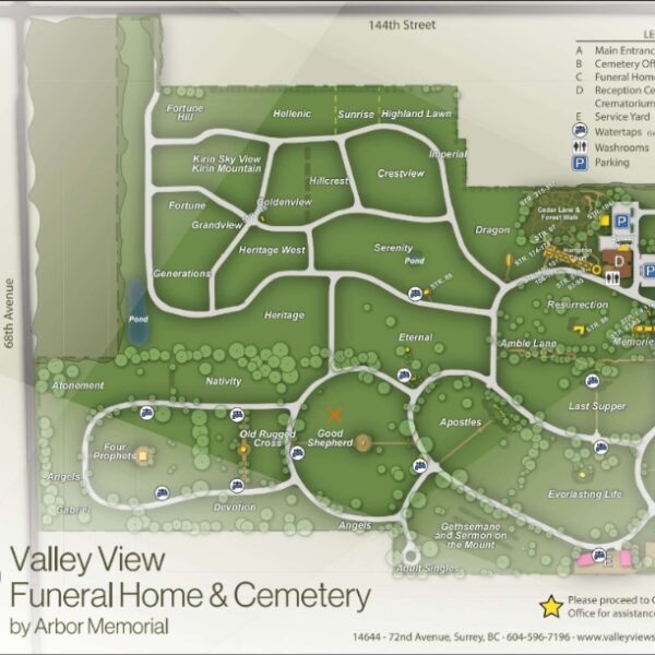 Single Grave Plot for Sale at Forest Lawn Cemetery, Burnaby BC