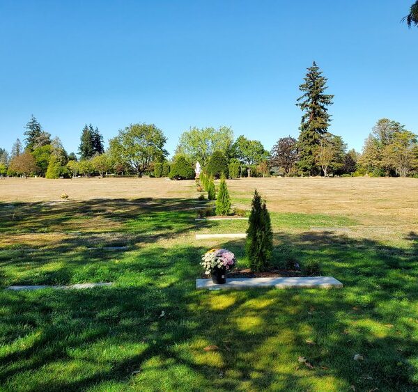 South-Facing Upright Monument Double Depth Burial Plot