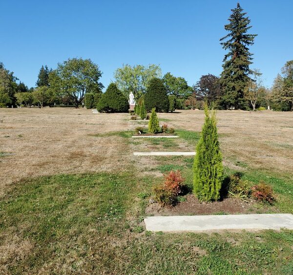 South-Facing Upright Monument Double Depth Burial Plot