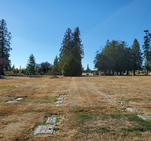 South-Facing Upright Monument Double Depth Burial Plot