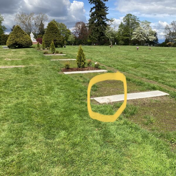 South-Facing Upright Monument Double Depth Burial Plot